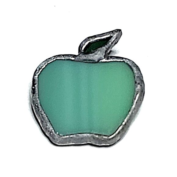 Green apple stained glass pin - Picture 1 of 6